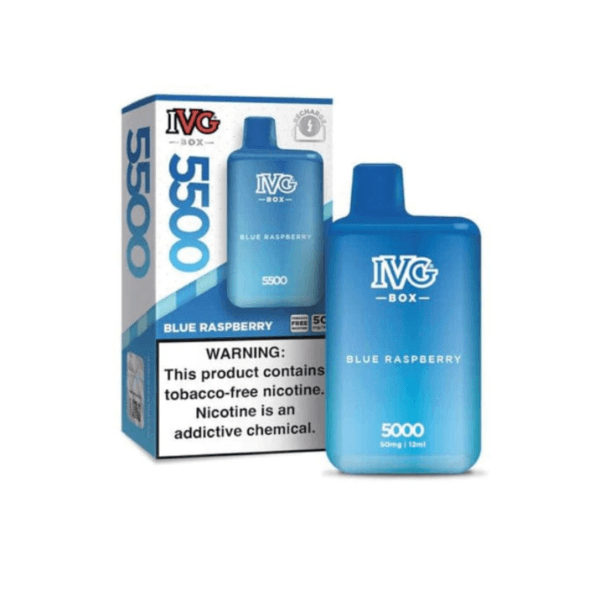 BLUE RASPBERRY ICED IVG BAR BOX 5500 PUFFS DISPOSABLE
