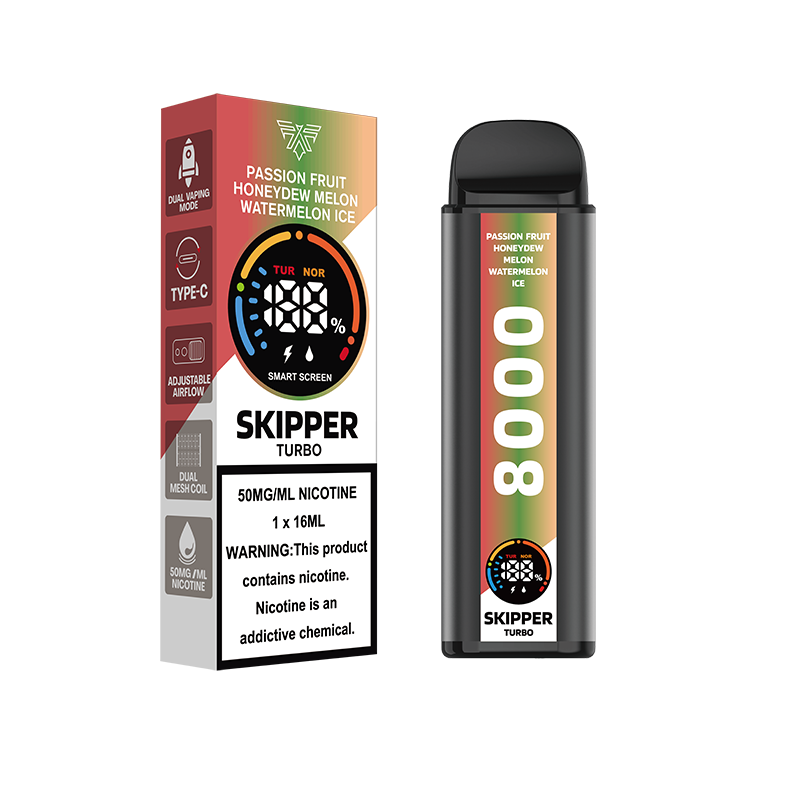 PASSION FRUIT HONEYDEW MELON WATERMELON ICE SKIPPER TURBO 10K DISPOSABLE